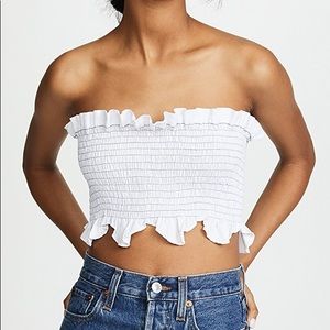 White Strapless Nice Martin Crop Top